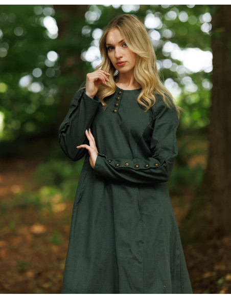 Medieval dress model Jovina, green color