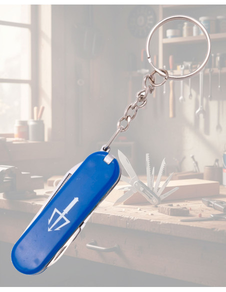 5-in-1 Blue ABS Multi-Tool Keychain