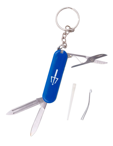 5-in-1 Blue ABS Multi-Tool Keychain