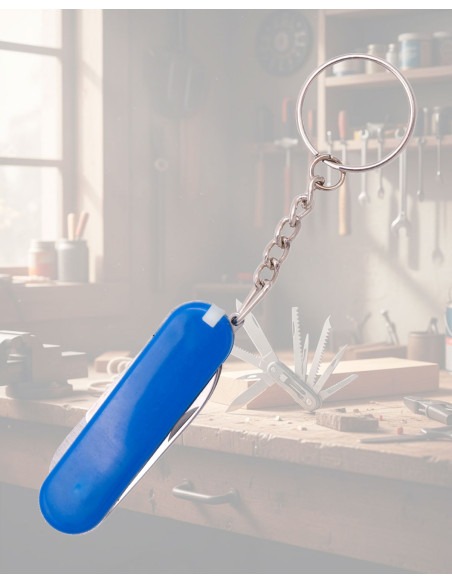 5-in-1 Blue ABS Multi-Tool Keychain