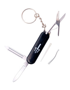5-in-1 Multi-Tool Keychain Knife with Black ABS Handle 2