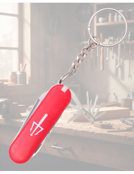 5-in-1 Red ABS Keychain Multi-Tool Knife