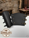 Black medieval warrior bracers