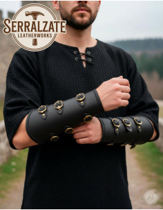Black medieval warrior bracers 2