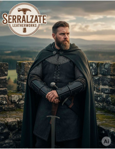 Gothic Medieval Warrior Greaves in Genuine Black Leather 2