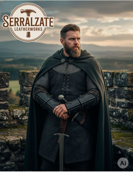 Genuine Black Leather Medieval...