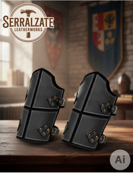 Gothic Medieval Warrior Greaves in...