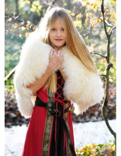 Leonor Medieval girl dress in short sleeves, red-black 2