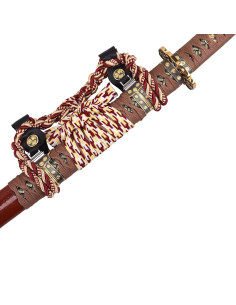 Traditional Japanese Decorative Katana with Red Cord and... 2