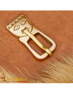 14th Century Brass Medieval Buckle, King Head 2