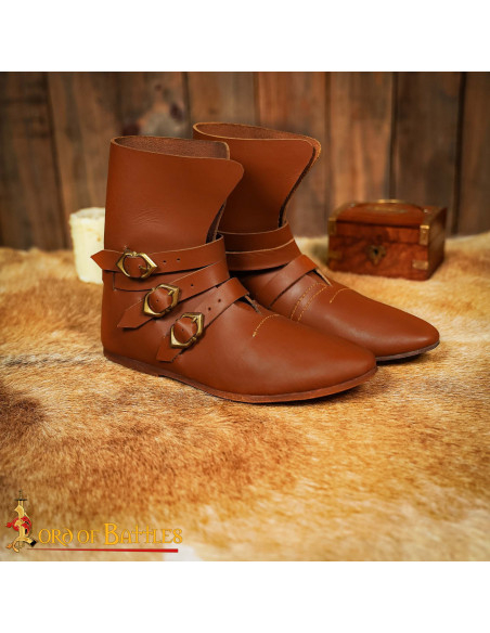 15th Century Brown Leather Medieval...