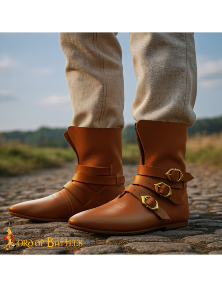 15th Century Brown Leather Medieval...