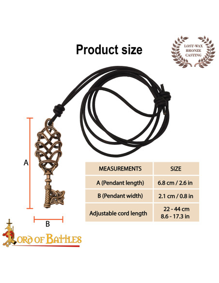 Viking Key Pendant in Cast Bronze