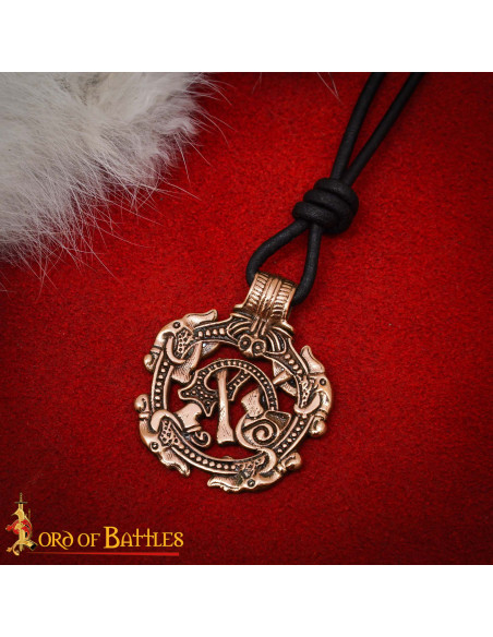 Viking Bronze Pendant with Nordic...