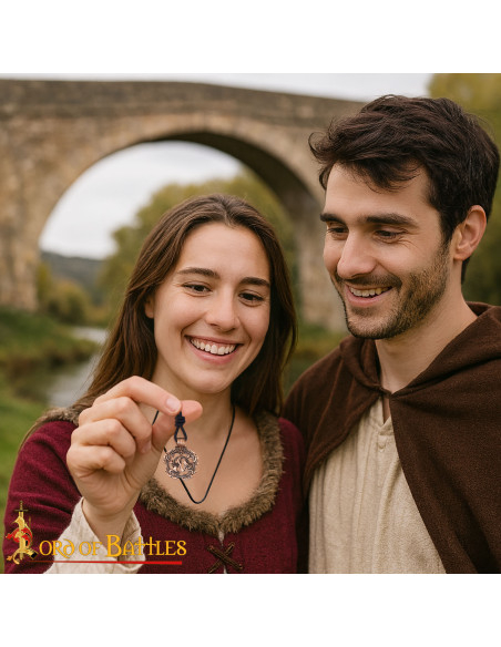 Viking Bronze Pendant with Nordic...