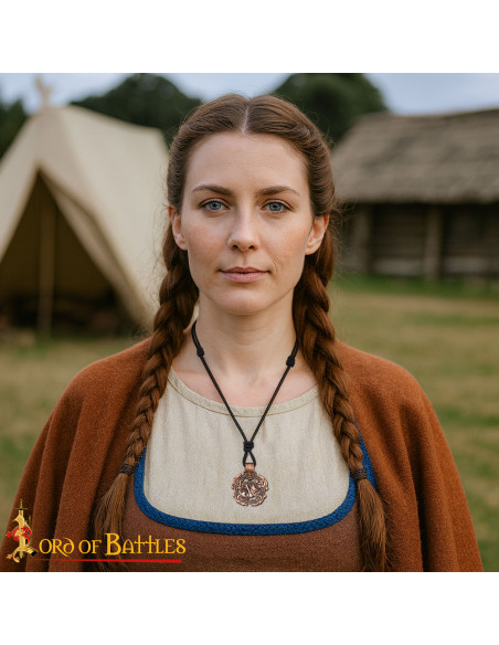 Viking Bronze Pendant with Nordic...