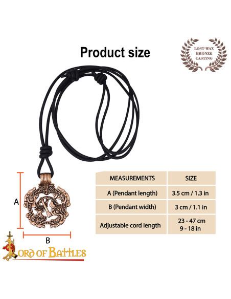 Viking Bronze Pendant with Nordic...