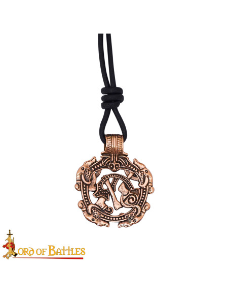 Viking Bronze Pendant with Nordic...