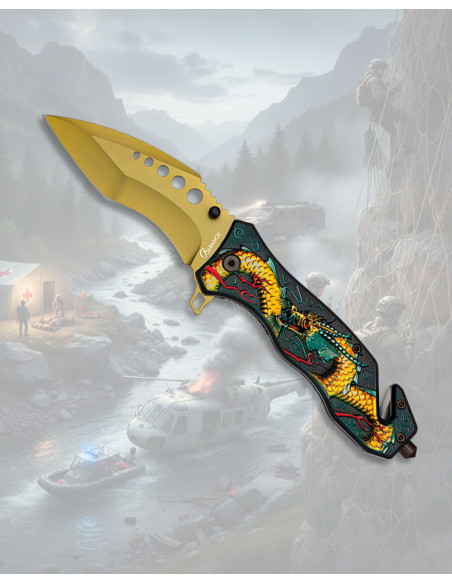 Albainox Tactical Rescue Knife Yellow...