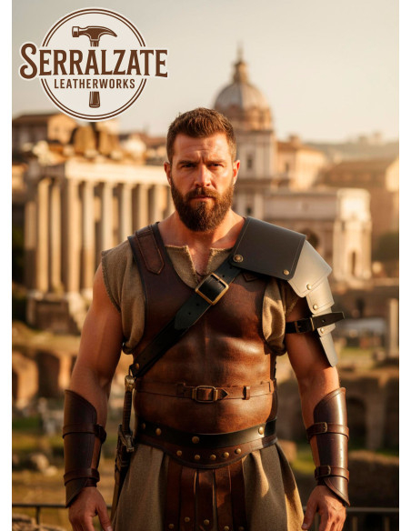 Adjustable Black Leather Retiarius...