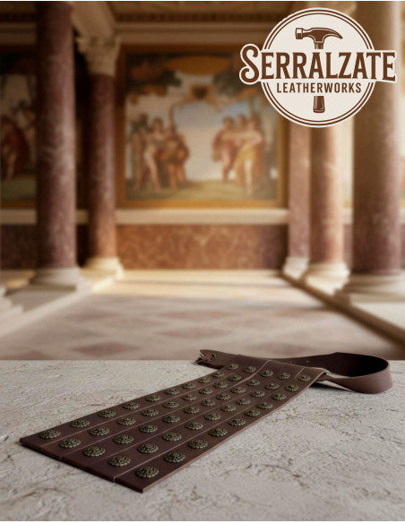 Cinturón romano militar piel marrón 4...