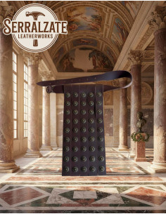 Cinturón romano militar piel marrón 4 pteryges