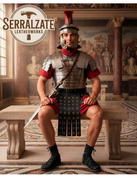 Roman Military Belt Black Leather, 4...