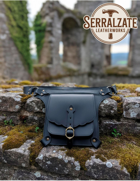 High-Quality Black Medieval Leather...