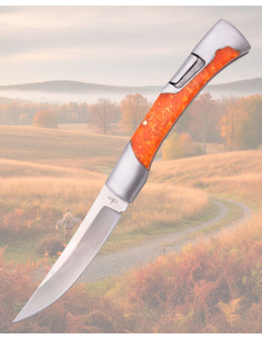 Third 440 Steel Folding Knife with Fluorescent Orange...