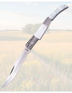 Pearl Silk Ratchet Knife 440 Steel with Case