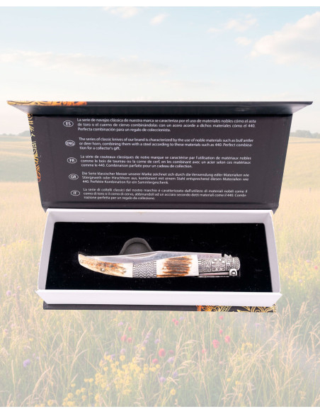 Damascus Knife Third Deer, Authentic...