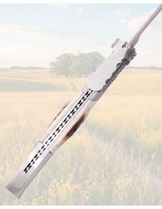 Damascus Ratchet Knife with Stag Horn Handcrafted 2