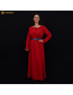 Long Medieval Cotton Dress model Maiden, Red