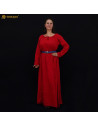 Long Medieval Cotton Dress model Maiden, Red