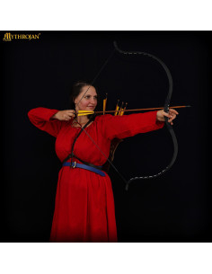 Long Medieval Cotton Dress model Maiden, Red 2