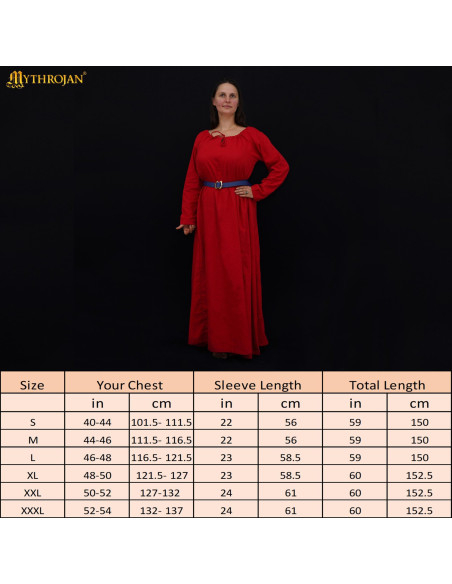 Long Medieval Cotton Dress model...