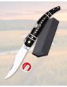 Albainox Folding Knife, Carbon Steel, Black Stamina Handle