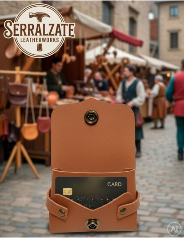 Light Brown Coin Purse and Card Holder for Historical Reenactors