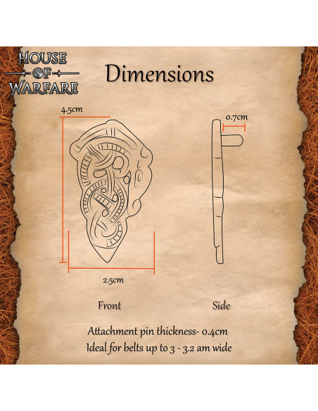 Viking Belt Tip in Antique Brass