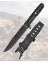 Albainox Tactical Knife, Black Rubber Handle