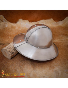 Medieval Kettle Helm with Genuine Leather Lining, 18 Gauge