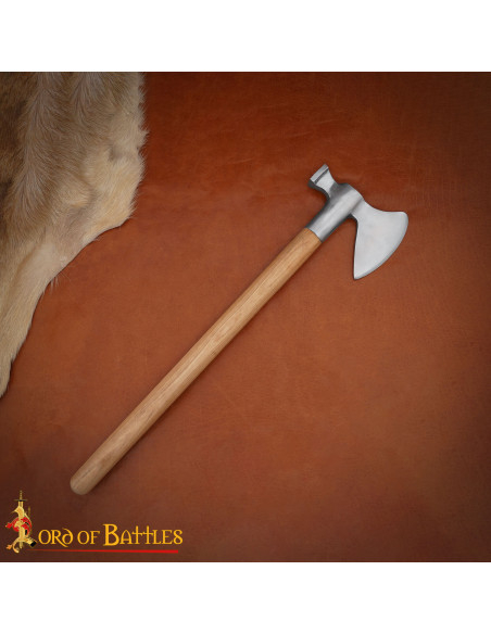 Medieval Steel Axe with Hammer Head,...