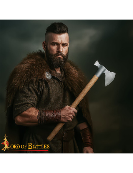 Medieval Steel Axe with Hammer Head,...