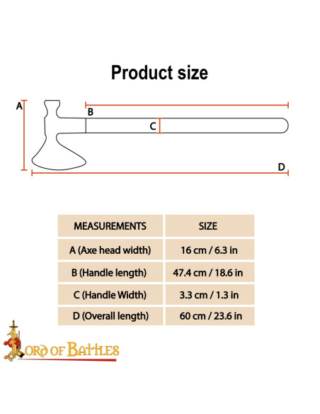 Medieval Steel Axe with Hammer Head,...