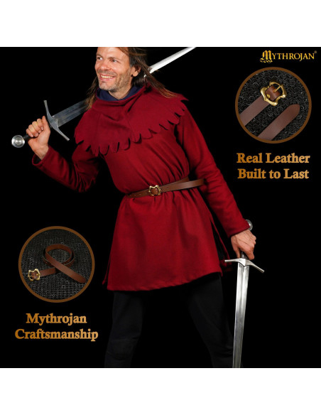 Renaissance Medieval Leather Belt, Brown