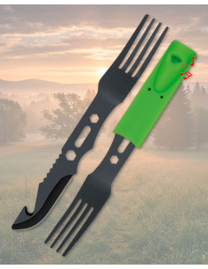 Camping Set: Knife, Fork, Whistle