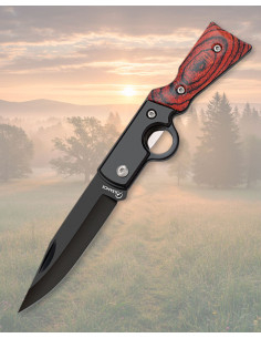 Albainox Black Blade Pocket Knife with Piston Lock