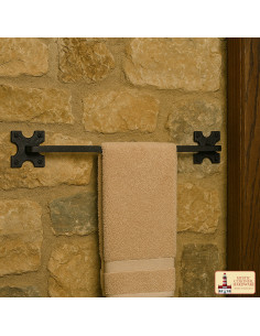 Hand-forged medieval towel holder in iron