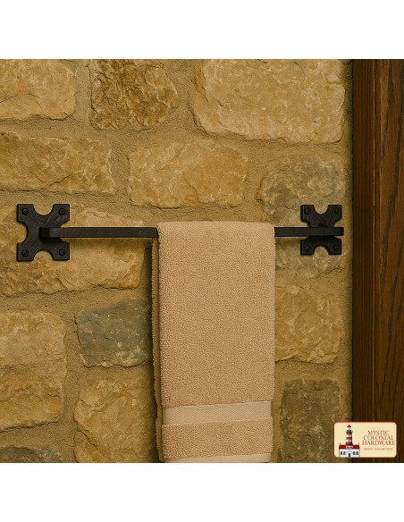 Hand-forged medieval towel holder in...