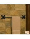 Hand-forged medieval towel holder in iron